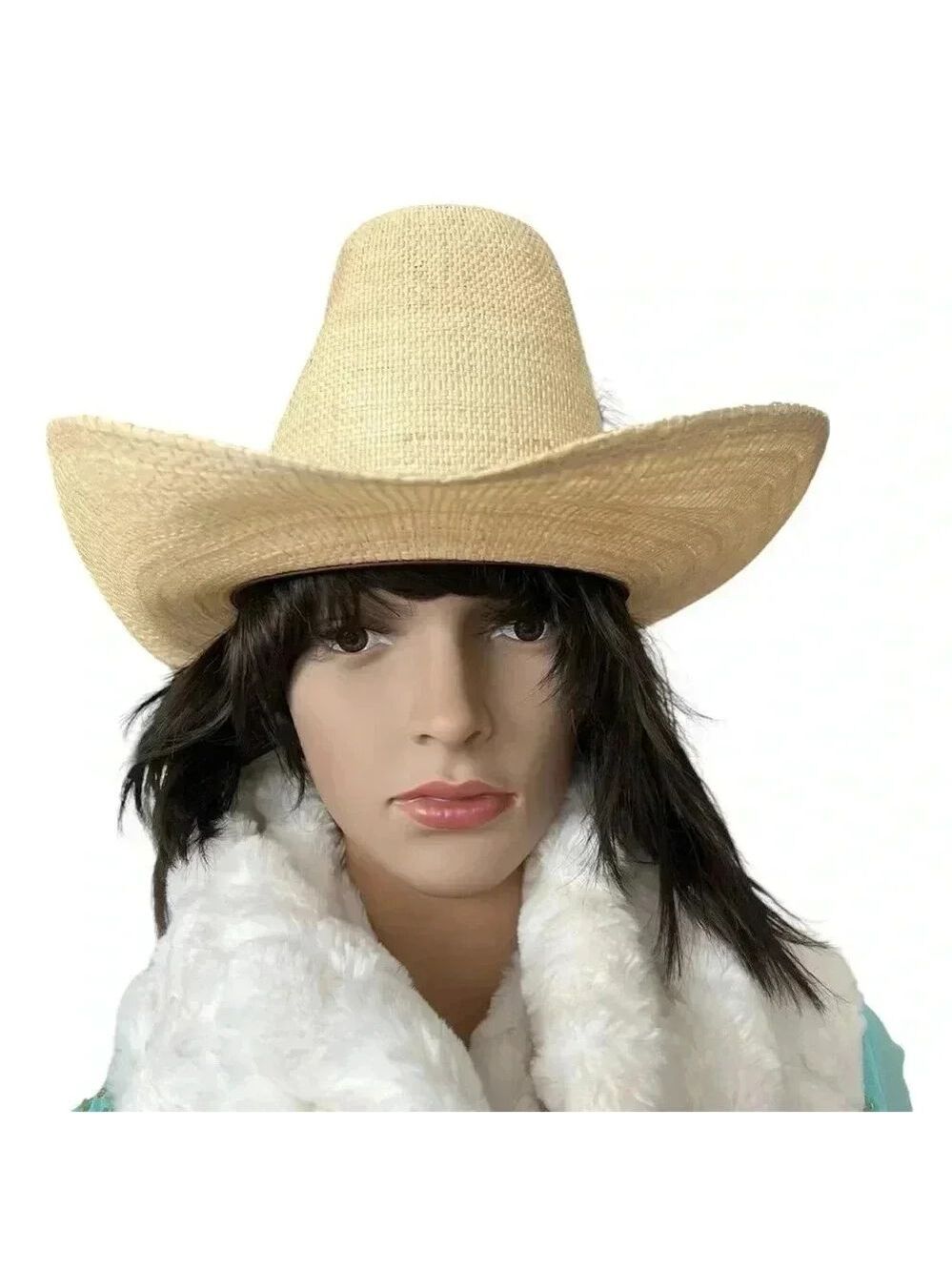 The Great Western Feather Straw Cowboy Cowgirl Hat Unisex, Country, Coachella, - Picture 7 of 16